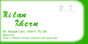 milan khern business card